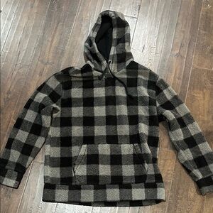 Express Black and Gray Hooded Jacket - Small